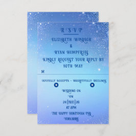 Elegant Sparkle Wedding RSVP Karte