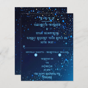 Elegant Sparkle Wedding RSVP Karte