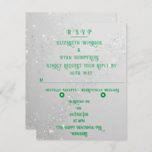 Elegant Sparkle Wedding RSVP Karte