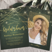 Elegant Sparkling Gold String Lights Bridal Shower