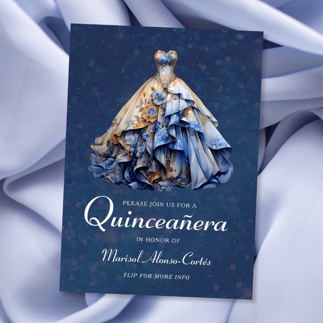 Elegant Sparkling Quinceanera Dress Einladung (Von Creator hochgeladen)