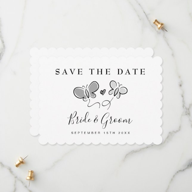 Elegant speichern Sie die Datumskarten für die Frü Save The Date (Vorderseite/Rückseite Beispiel)
