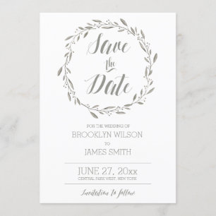 Elegant speichern Sie die Datumskarten Grauer Blum Save The Date