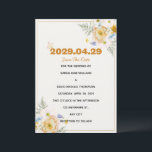 Elegant Spring Floral Wedding Save the Date Card  Einladung<br><div class="desc">Elegant Spring Floral Wedding Save the Date Card | Gold Script Editable Invitation
Romantic Garden Floral Save the Date | Elegant Gold Wedding Announcement</div>