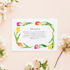 Elegant Spring Flower Tulip Bridal Shower RSVP Karte