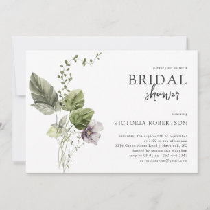 Elegant Spring Greenery Botanisches Brautparty Einladung