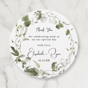 Elegant Spring Greenery Hochzeit Danke Geschenkanhänger