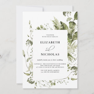 Elegant Spring Greenery Hochzeit Einladung