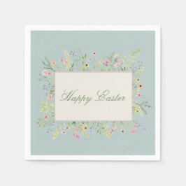 Elegant Spring Wildflower Easter Serviette