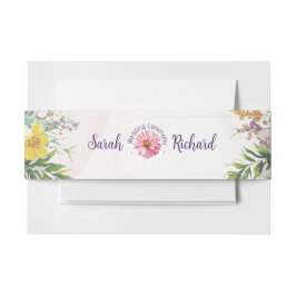 Elegant Spring Wildflower Floral Wedding Einladungsbanderole