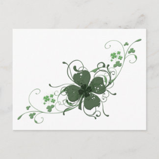 Elegant St. Patrick's Day Kleeblatt Design Kunst, Postkarte