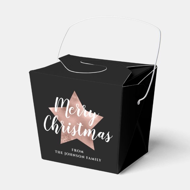 Elegant Star Merry Christmas Favor Box Geschenkschachtel (Vorderseite)