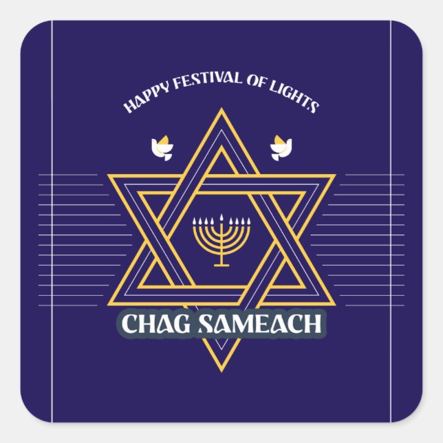 Elegant Star of David Hanukkah Sticker (Vorderseite)