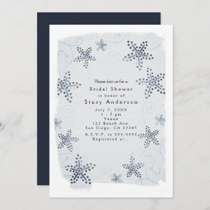 Elégant Starfish & Sequins Blue Beach Invitations