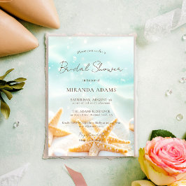 Elegant Starfish Shell Ocean Beach Bridal Shower Einladung