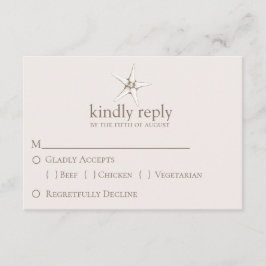 Elegant Starfish Wedding RSVP Karte