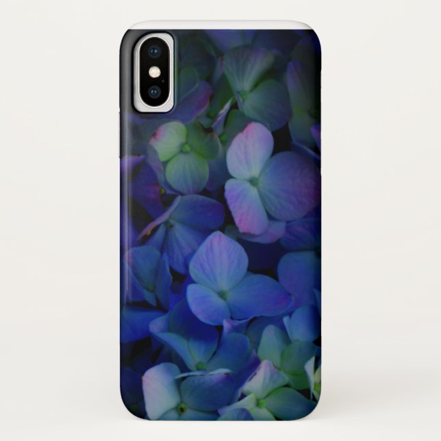 Elegant staubblau lila blumenreich Case-Mate iPhone hülle (Rückseite)