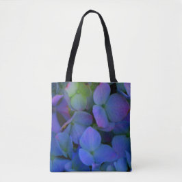 Elegant staubblau lila blumenreich tasche