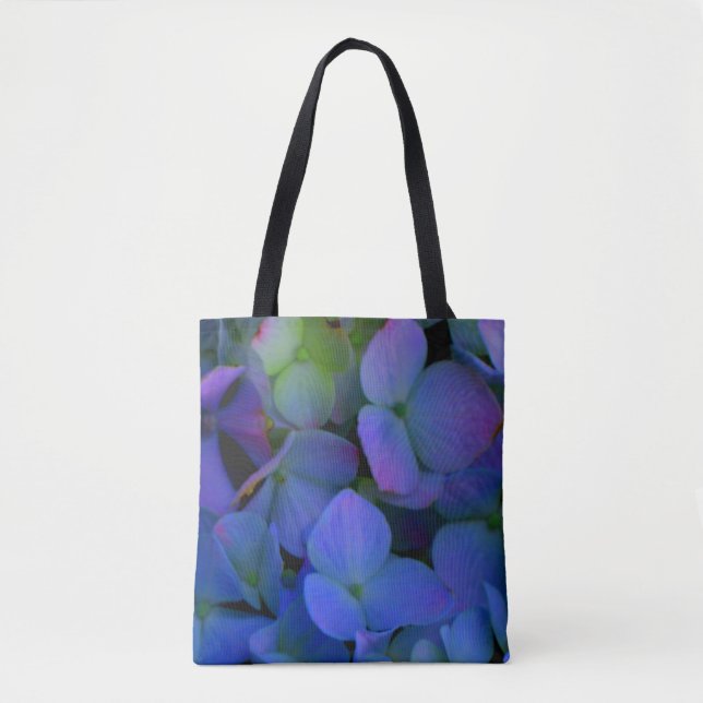 Elegant staubblau lila blumenreich tasche (Vorderseite)