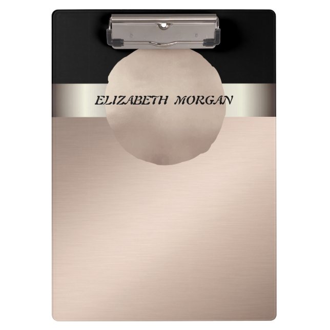 Elegant,staylisch,Rose Gold Circle Personalisiert Klemmbrett (Vorderseite)