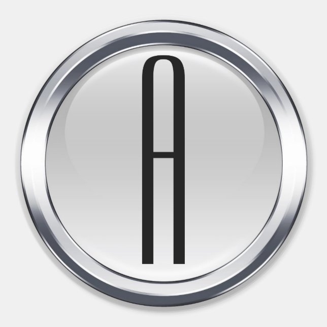 Elegant Steel Round Initial Stickers (Vorderseite)