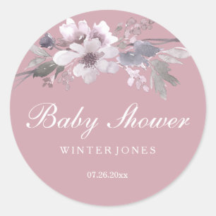 Élégant Sticker à Baby shower rose pâle