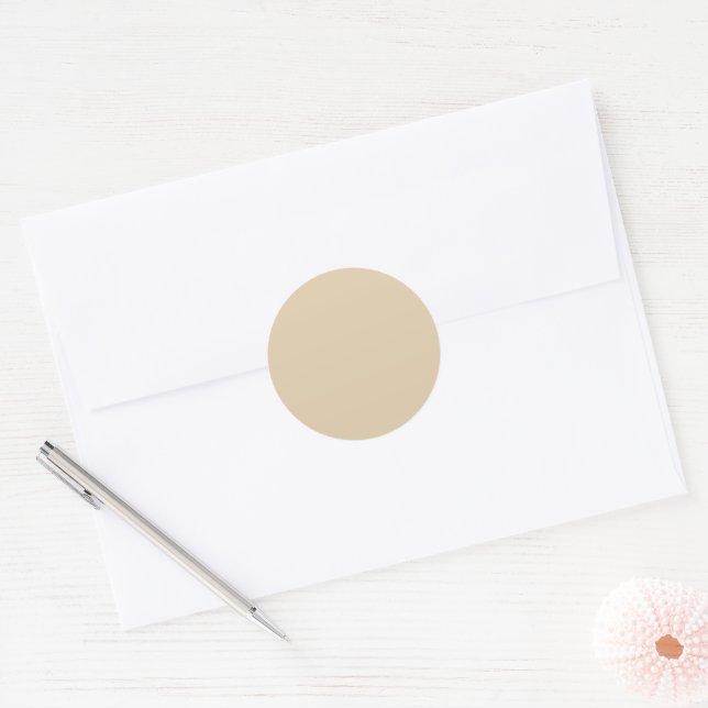 Élégant Sticker Arrondi Beige Classic (Enveloppe)