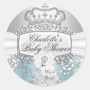 Élégant Sticker Baby shower bleu Petit Prince