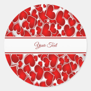 Élégant Sticker Classic Round Hearts