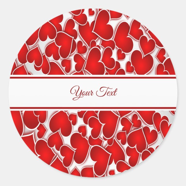 Élégant Sticker Classic Round Hearts (Devant)
