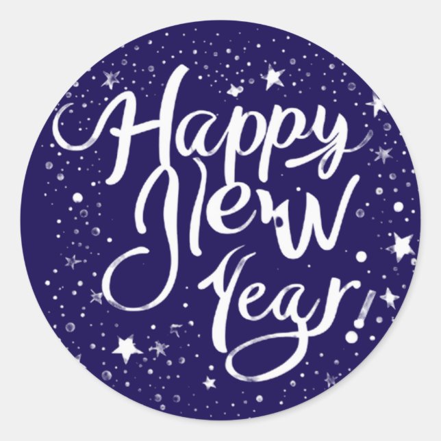 Élégant Sticker de célébration "Bonne année" (Devant)