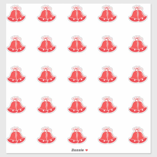 Élégant Sticker De Mariage Bells Kiss-Cut (Feuille)