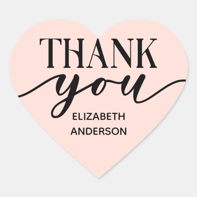 Élégant Sticker de Merci noir blanc (Devant)