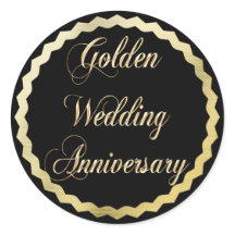 Élégant Sticker du 50e anniversaire du Mariage d'o