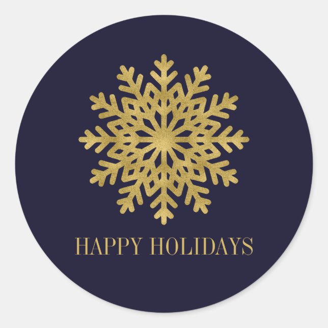 Élégant Sticker Gold Snowflake Holiday (Devant)