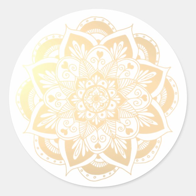 Élégant Sticker Mandala Flower Or (Devant)