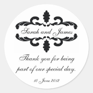 Élégant Sticker Mariage de Merci personnalisé