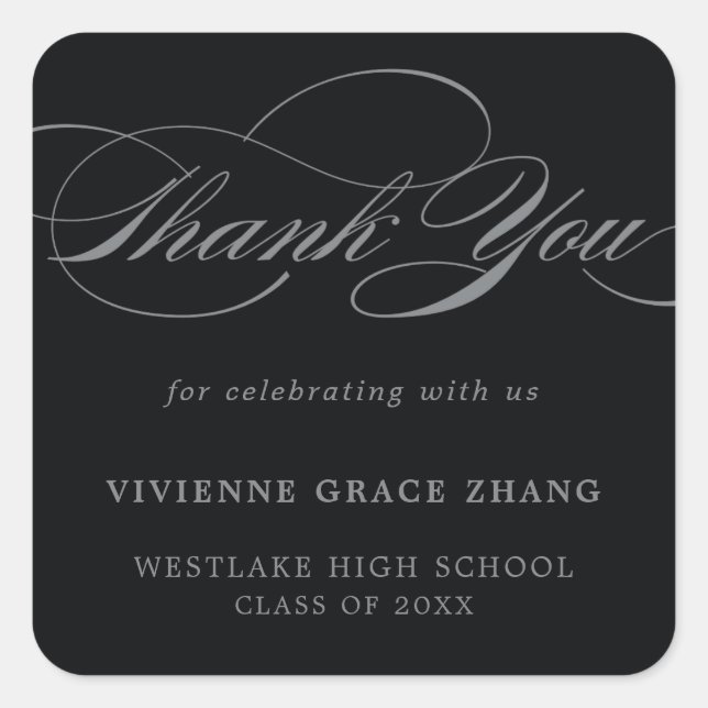 ÉLÉGANT STICKER MERCI SCRIPT (Devant)