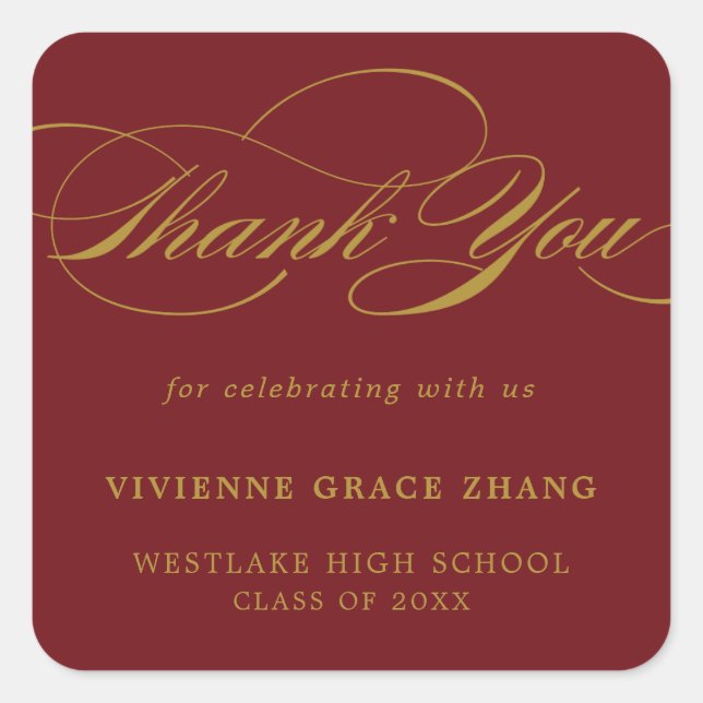 ÉLÉGANT STICKER MERCI SCRIPT (Devant)