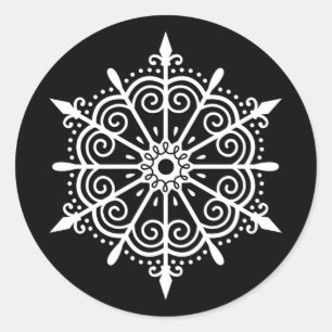 Élégant Sticker noir blanc de Noël