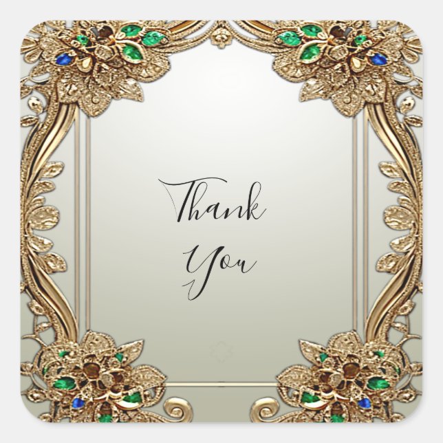 Élégant Sticker Ornate Or (Devant)