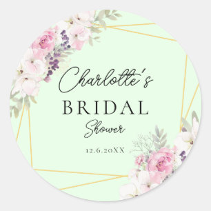 Élégant Sticker rond Boho Fête des mariées classiq
