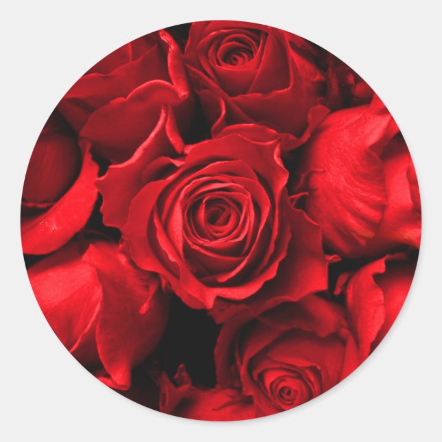 Élégant Sticker Rose Rouge (Devant)