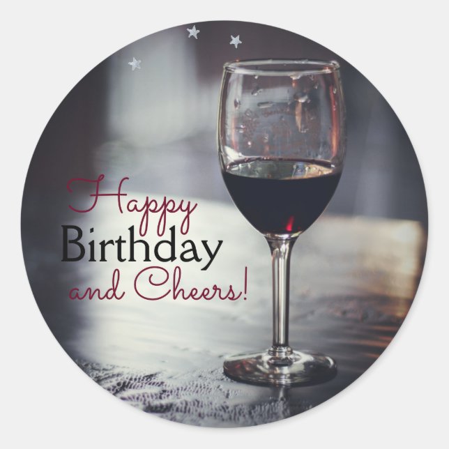 Élégant Stickers Anniversaire À Thème Vin (Devant)