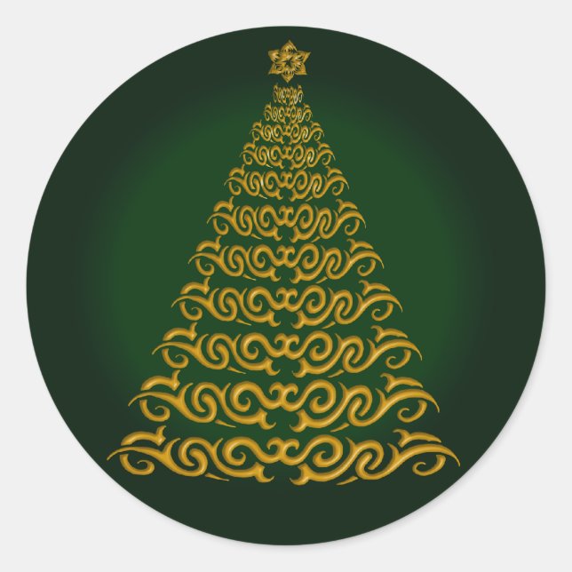 Élégant Stickers Arbre de Noël Vert (Devant)