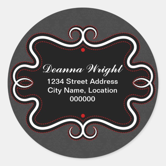 Élégant Stickers Bordure et Damas (Devant)