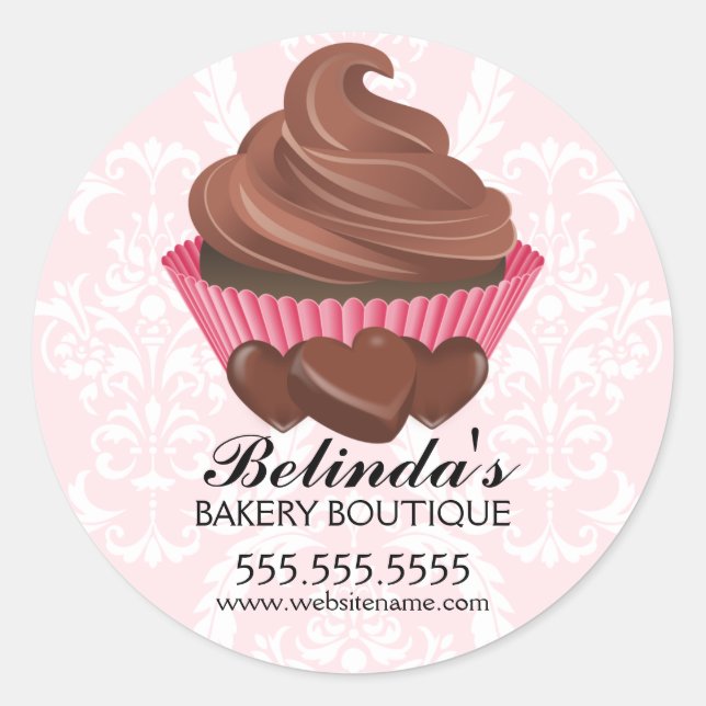 Élégant Stickers Boulangerie Cupcake au chocolat (Devant)