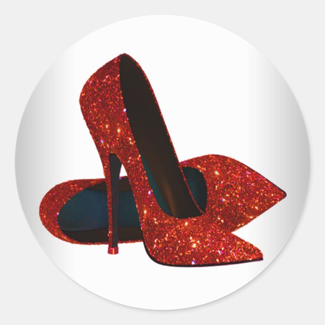 Élégant Stickers Chaussure Rouge Haut talon (Devant)