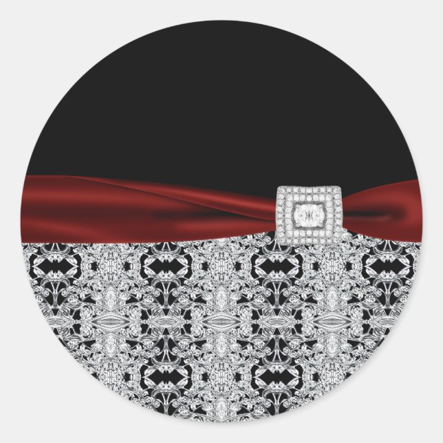 Élégant Stickers de diamant rouge canneberge (Devant)
