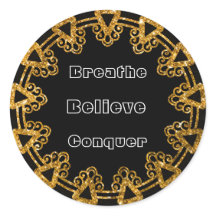 Élégant Stickers de Motivation Mandala Noir & Or